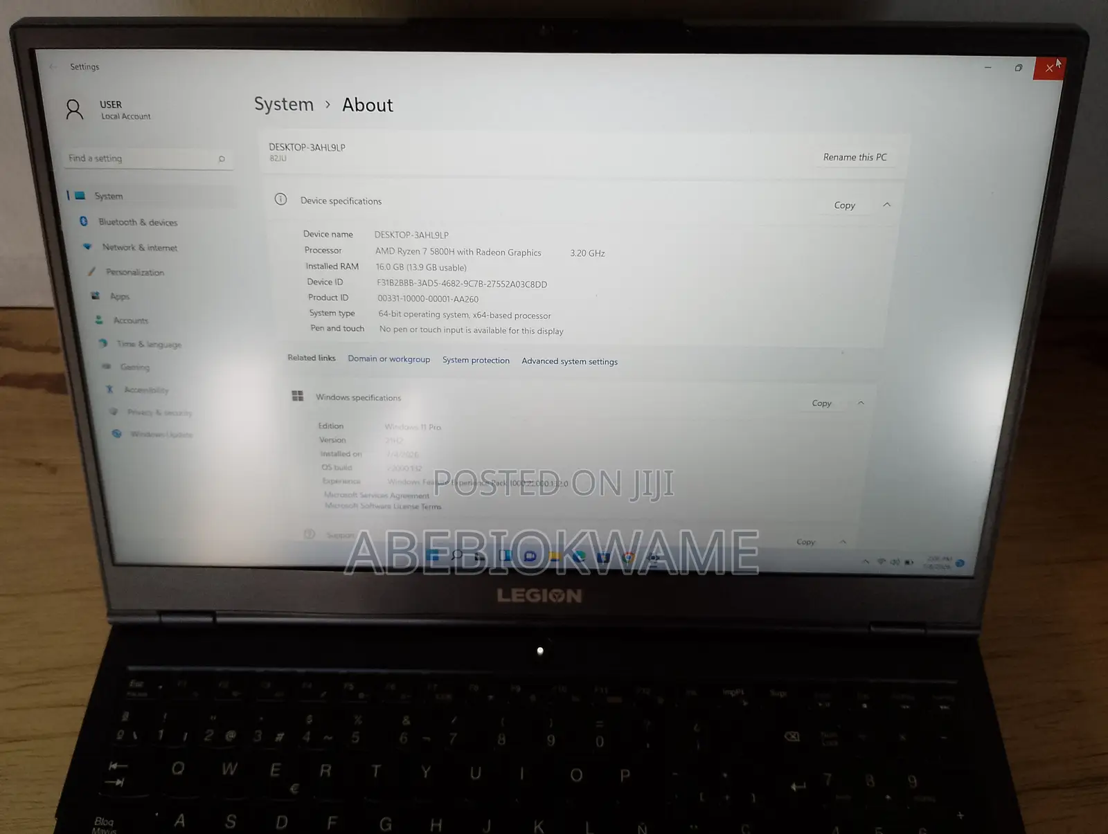 Laptop Lenovo Legion 5 16GB AMD Ryzen 7 SSD 1T
