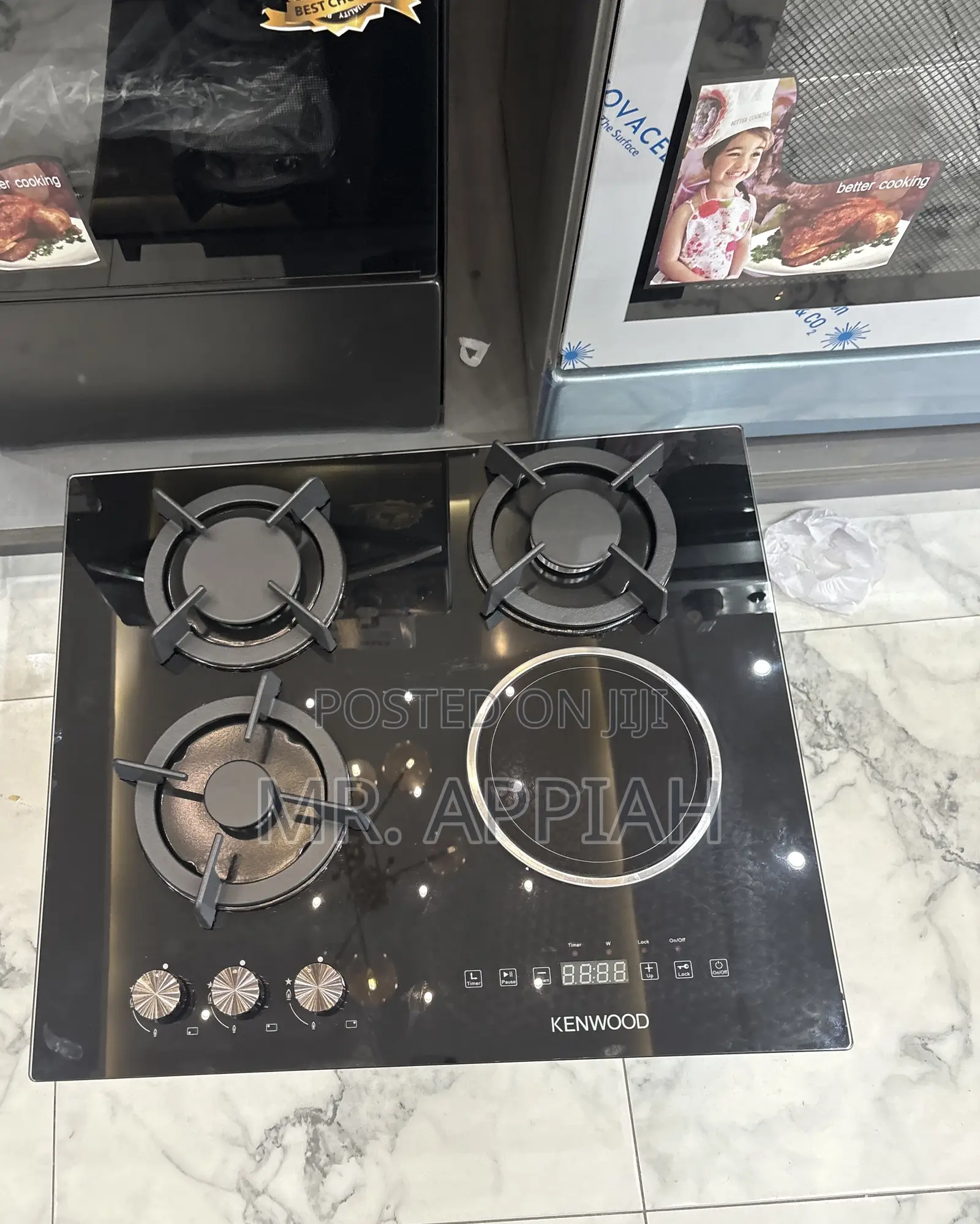 Built in Kenwood 60cm 3 Gas With 1 Electric Hob(Black)