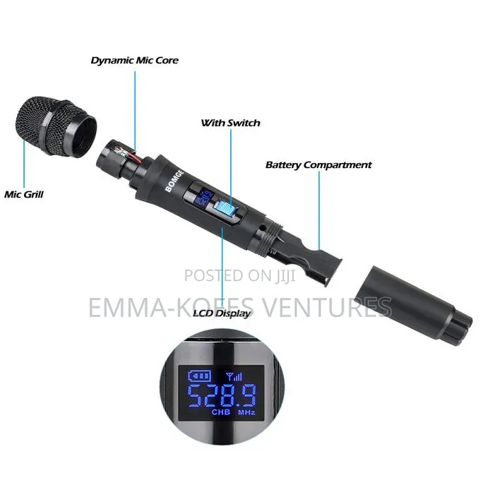 Bomge V410 4 Channel Dynamic Wireless Microphone System