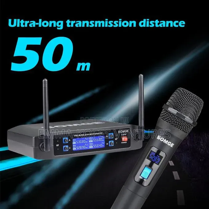 Bomge V410 4 Channel Dynamic Wireless Microphone System