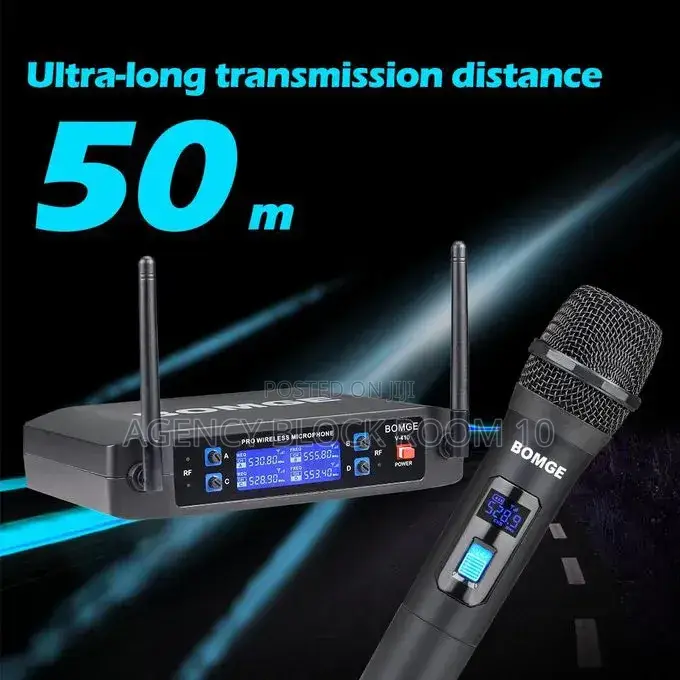 Bomge V410 4 Channel Dynamic Wireless Microphone System