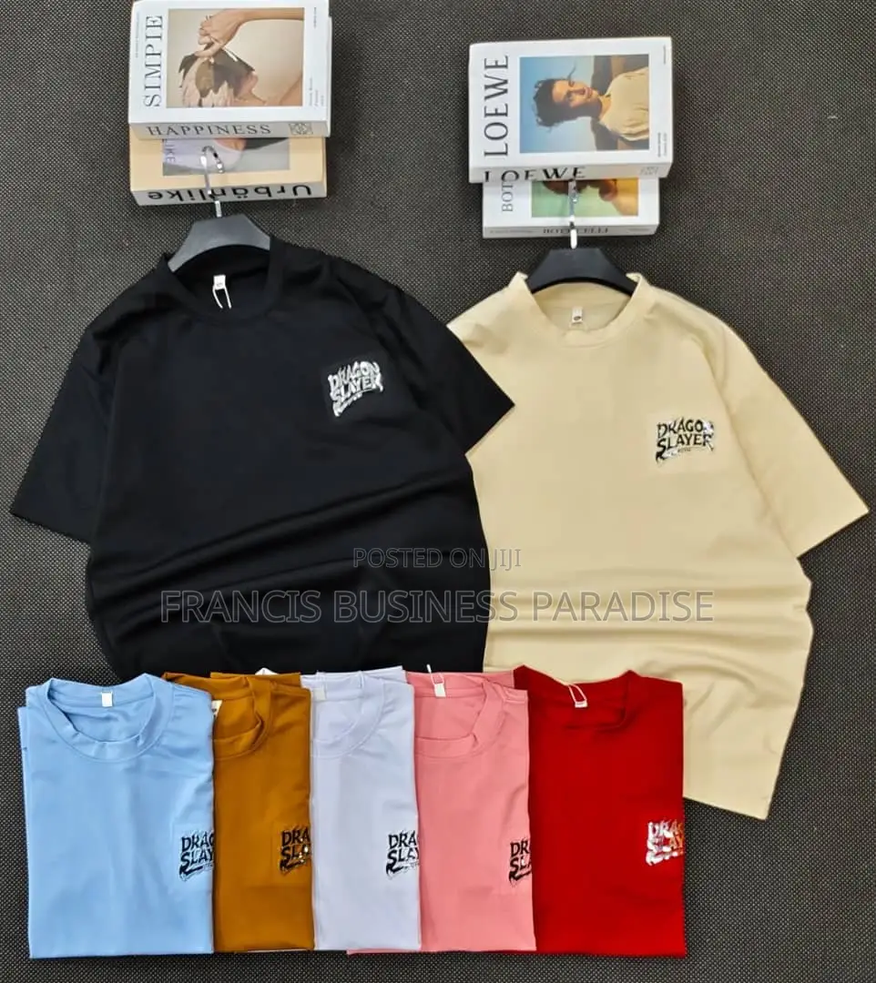 High-Quality Thick Cotton Round Neck T-Shirts (Bulk Available)