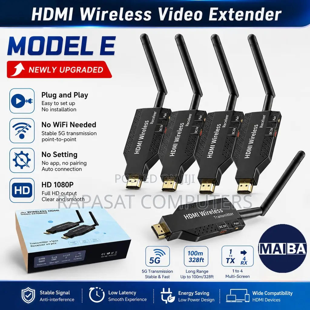 50m Wireless Hdmi Extender 1in, 4out