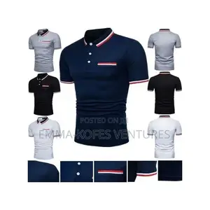 Men's Polo Shirt Embroidery T-Shirt Casual Office Can Stand Up Collar