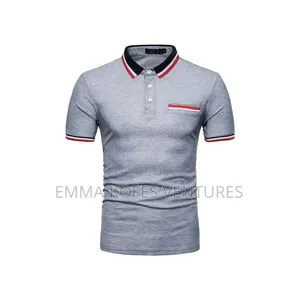 Men's Polo Shirt Embroidery T-Shirt Casual Office Can Stand Up Collar