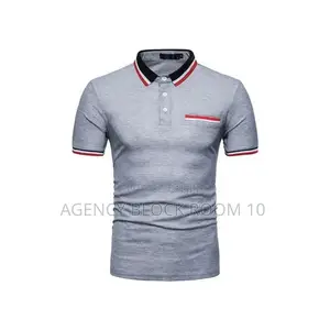Men's Polo Shirt Embroidery T-Shirt Casual Office Can Stand Up Collar