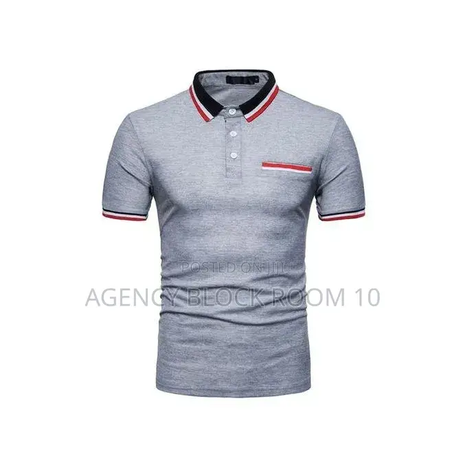 Men's Polo Shirt Embroidery T-Shirt Casual Office Can Stand Up Collar