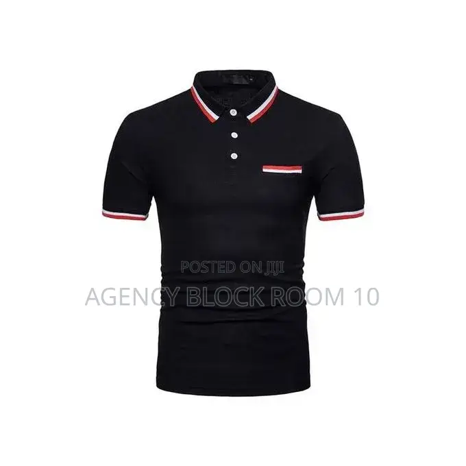 Men's Polo Shirt Embroidery T-Shirt Casual Office Can Stand Up Collar