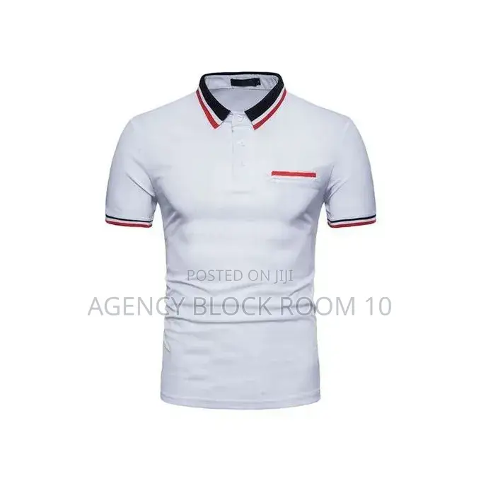 Men's Polo Shirt Embroidery T-Shirt Casual Office Can Stand Up Collar