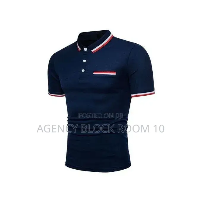 Men's Polo Shirt Embroidery T-Shirt Casual Office Can Stand Up Collar