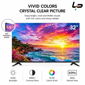 Smart Tv 32 , Android 14.0 , 1+8g, Frameless , Hd, Wifi, 2 Hdmi 2 Usb