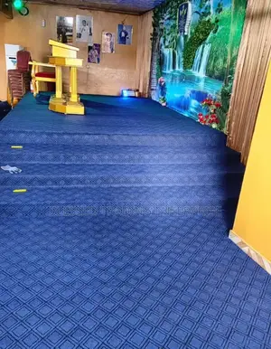 Blue Carpet With Design for Room, Church, Platforms and All Activities