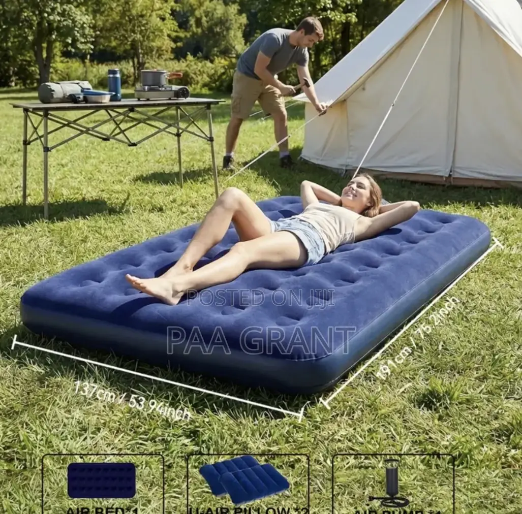 Perfect for Home Travel (Single Size Air Mattress Plus Free Pump