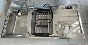Modern Stainless Steel Kitchen Sink With Pull-Out Spray Tap Complete S