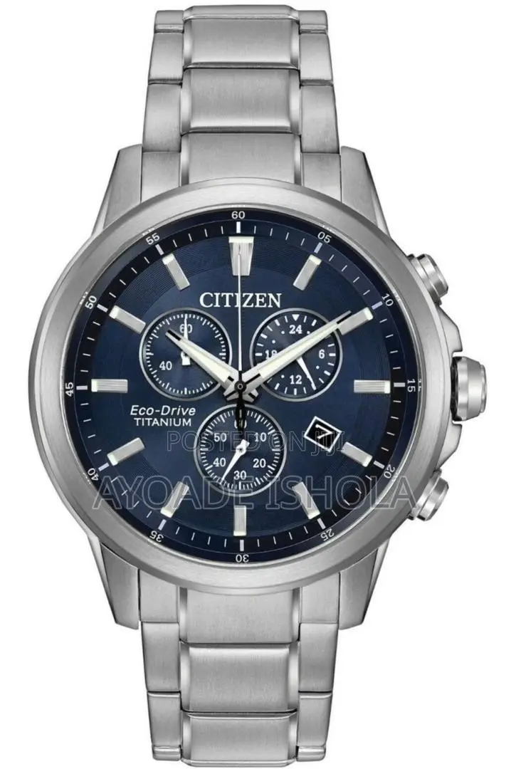 Citizen Eco-Drive Blue Chronograph Titanium Men's Watch At2340-56l