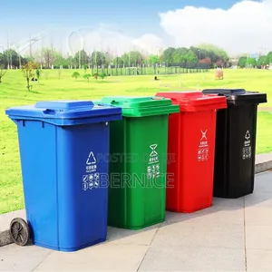 240l Heavy-Duty Plastic Dustbin With Wheels