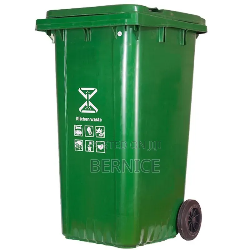 240l Heavy-Duty Plastic Dustbin With Wheels