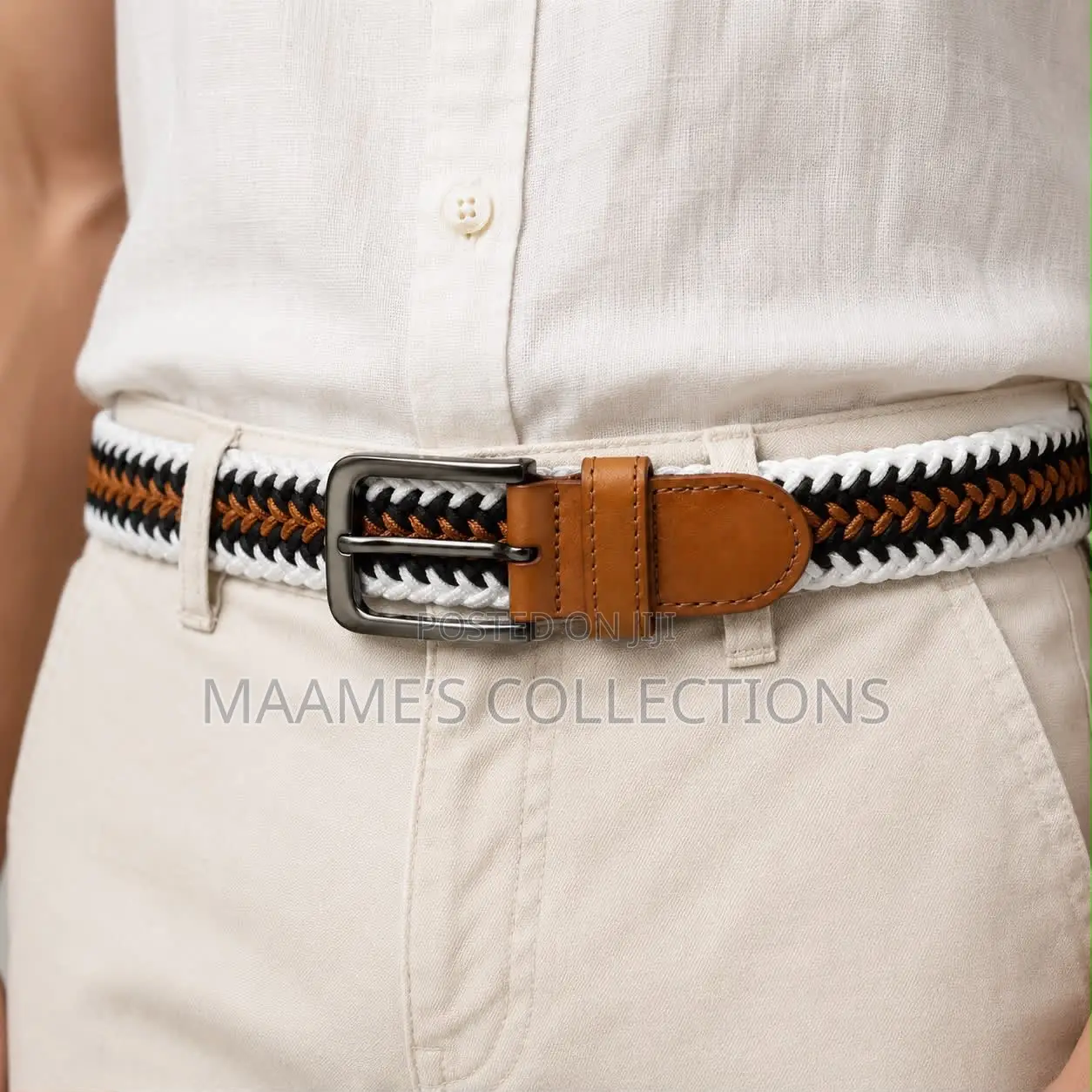 Men’S Braided Elastic Stretch Belts