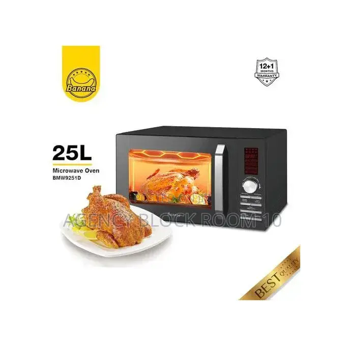 25l - Digital Microwave Oven Grill With Timer - 1000w - Black