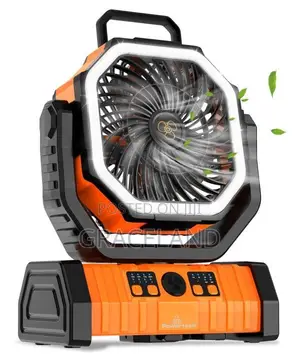 20000mah Battery Powered Fan Rechargeable With Led Lantern Power Ports