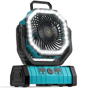 20000mah Battery Powered Fan Rechargeable With Led Lantern Power Ports