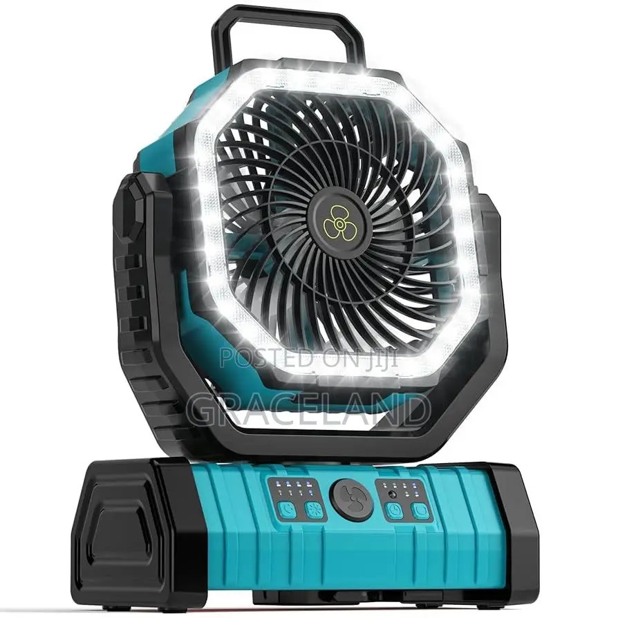 20000mah Battery Powered Fan Rechargeable With Led Lantern Power Ports
