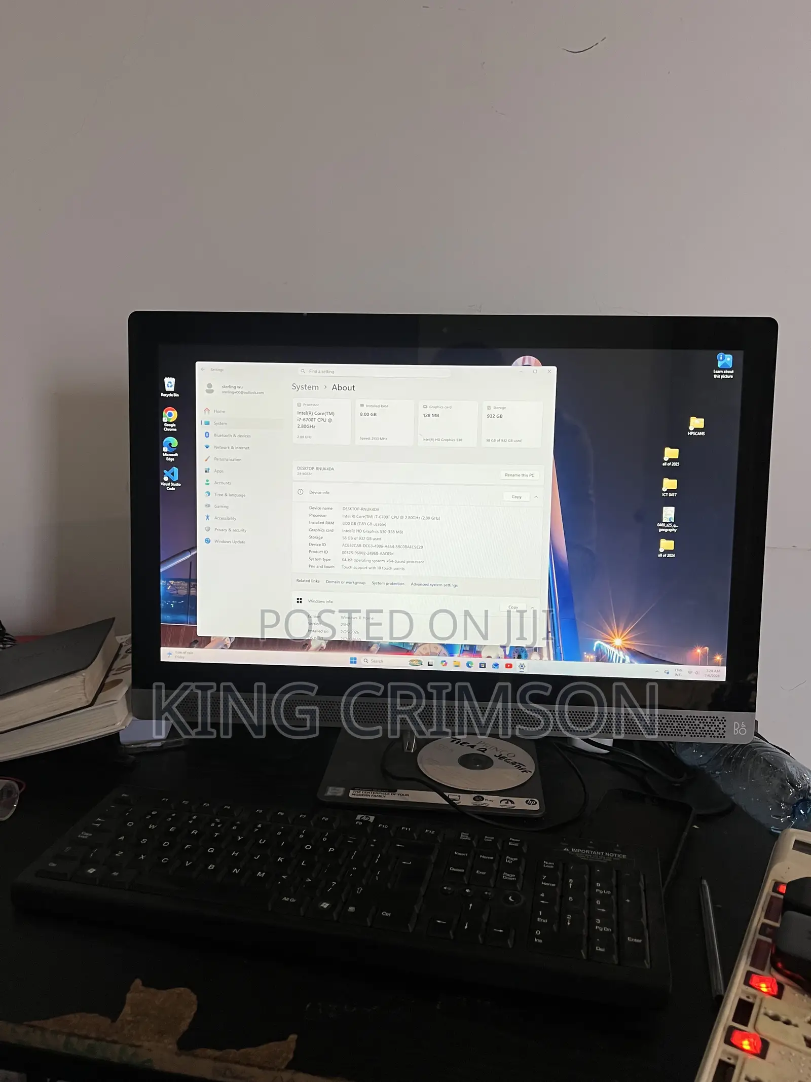 Desktop Computer HP 8GB Intel Core i7 HDD 1T