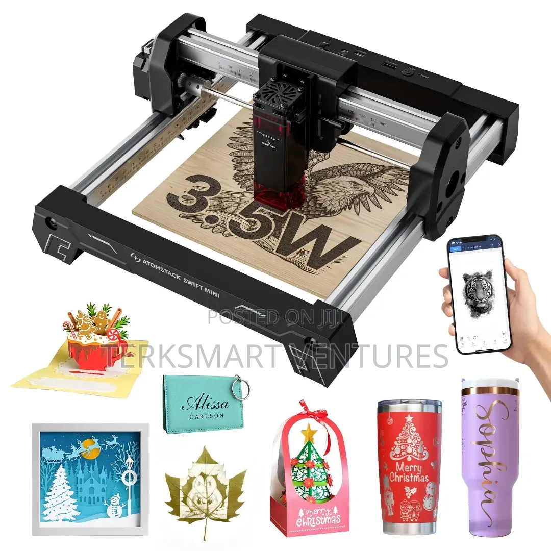 Atomstack Smart Mini 5w Laser Engraving Machine With Rotary Roller