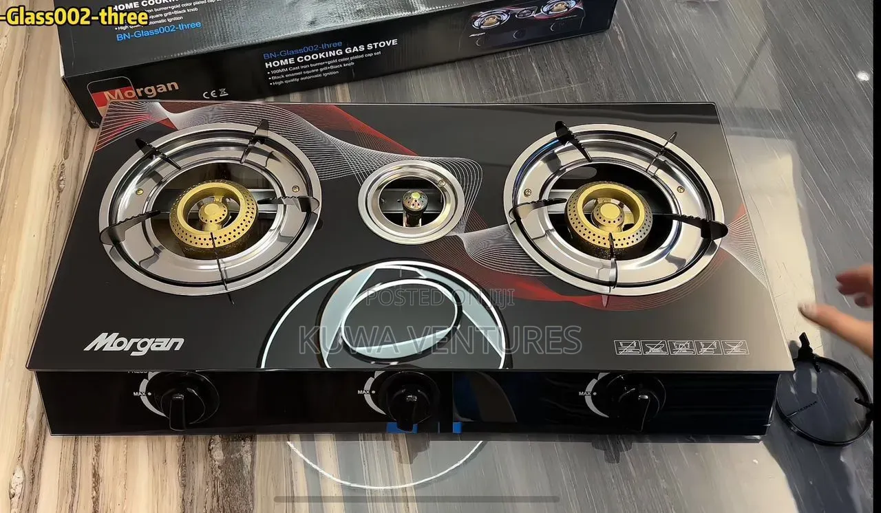 3 Burner Glass Surface Stove Auto Ignition