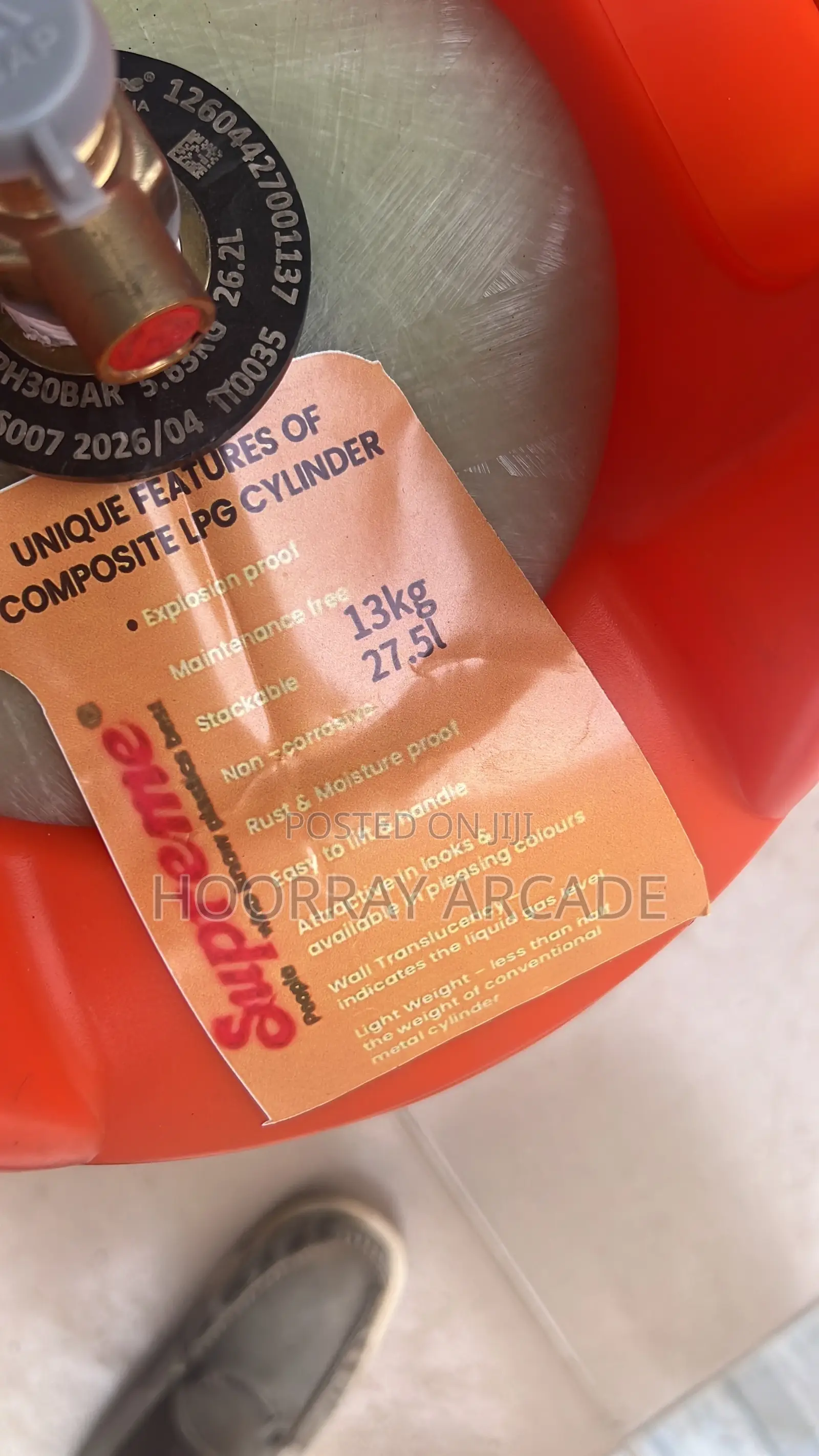 Supreme Composite Gas Cylinder 13kg - 27.5 Litres