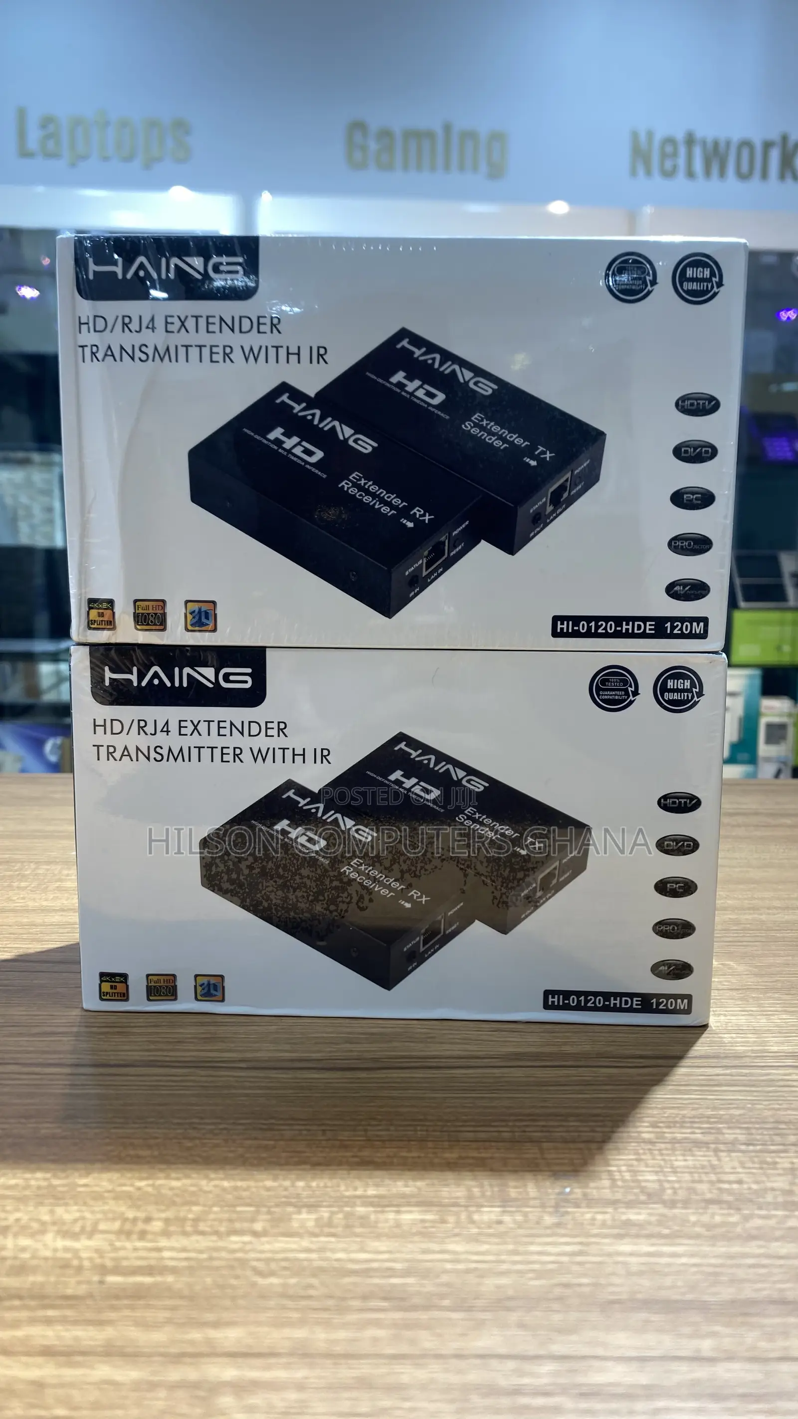 Haing Hi-0120-hde-120 Hdmi/Rj45 Extender 1080p With Ir 120m