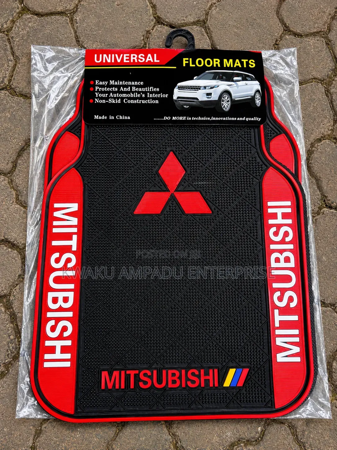 Mitsubishi Red Side/Side Rubber Floor Mat