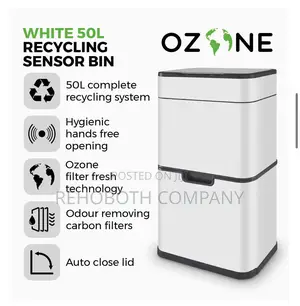 Tower T938021wht Ozone Recycling Sensor Bin, 50l