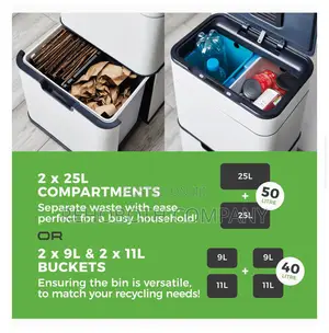 Tower T938021wht Ozone Recycling Sensor Bin, 50l