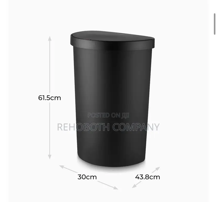 Tower Curved Sensor Bin Durable Pp Body, Battery Operated, 50l, Black