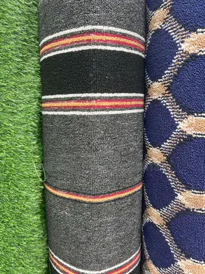 Office Carpet Striped Gray