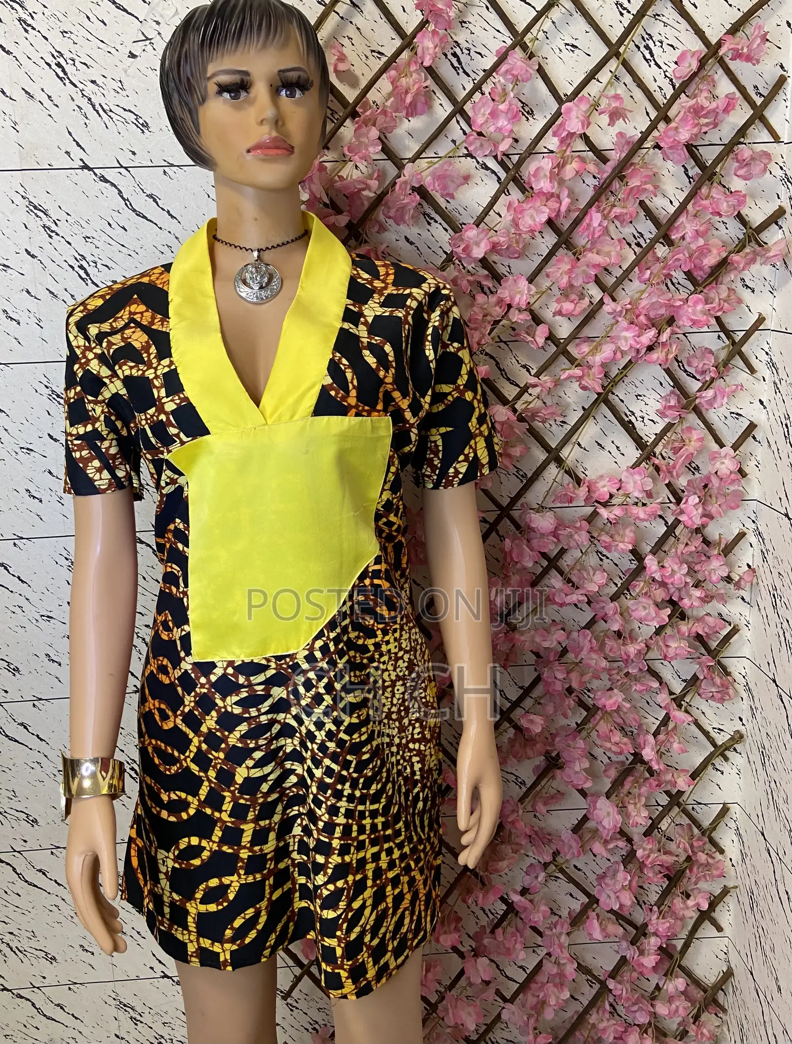 Beautiful Yellow Multi-Colored Ankara African Print Bubu Dress