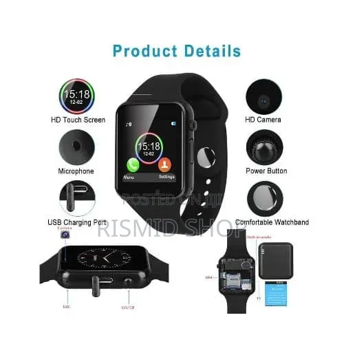 A1 GSM Smartwatch With Sim and Memory Card Slots
