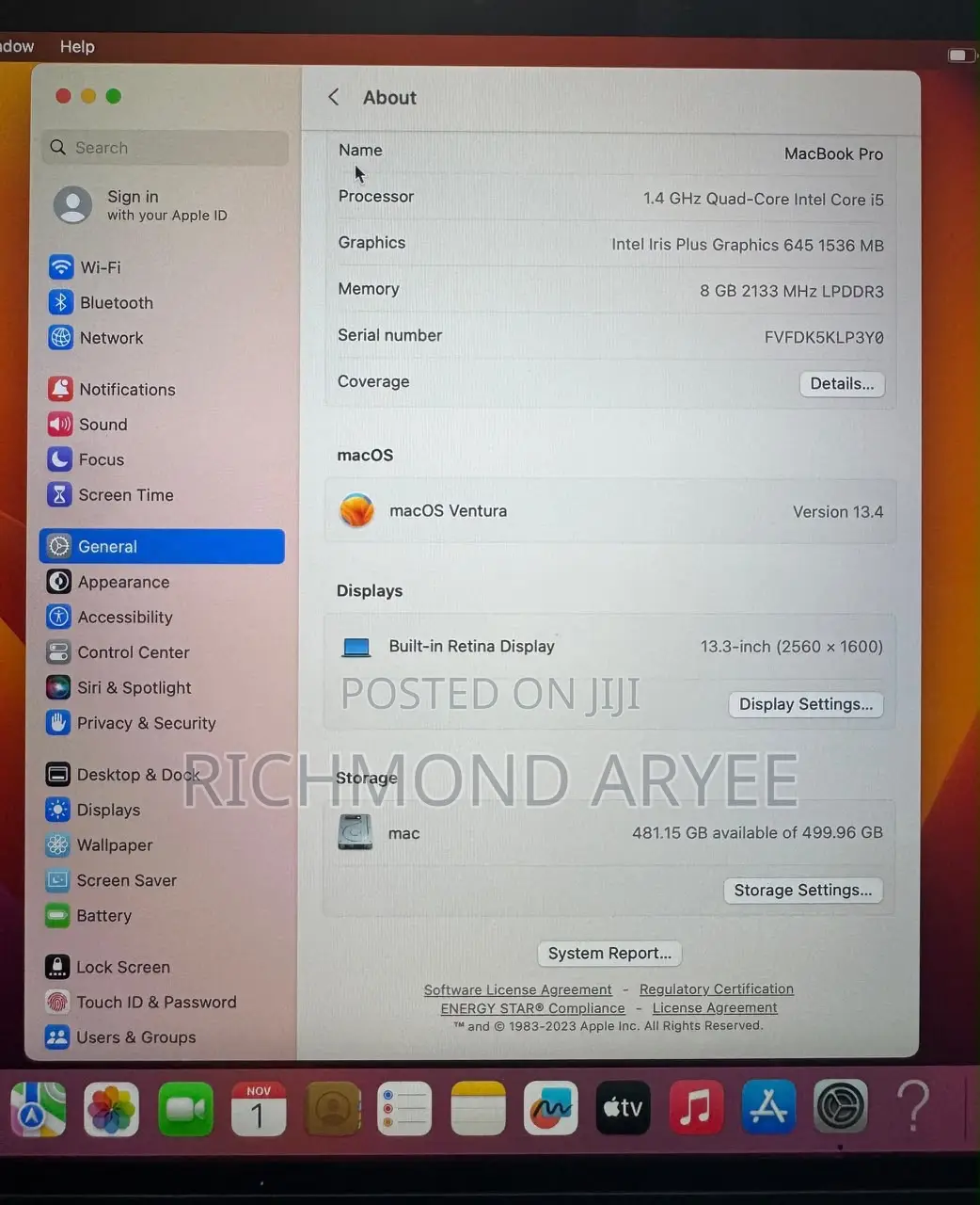Laptop Apple MacBook Pro 8GB Intel Core i5 SSD 250GB