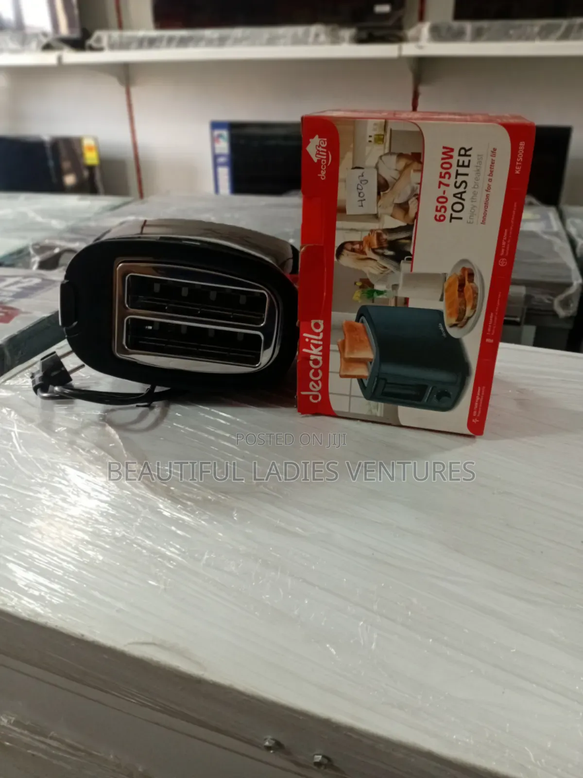 Decakila Premium Bread Toaster – Stylish Black Finish