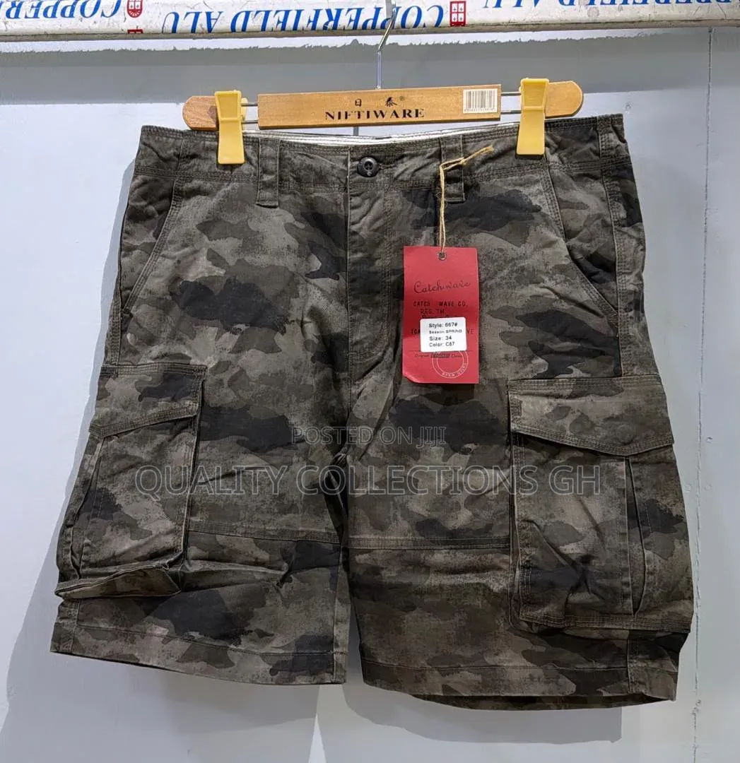Khaki Side Pockets Shorts