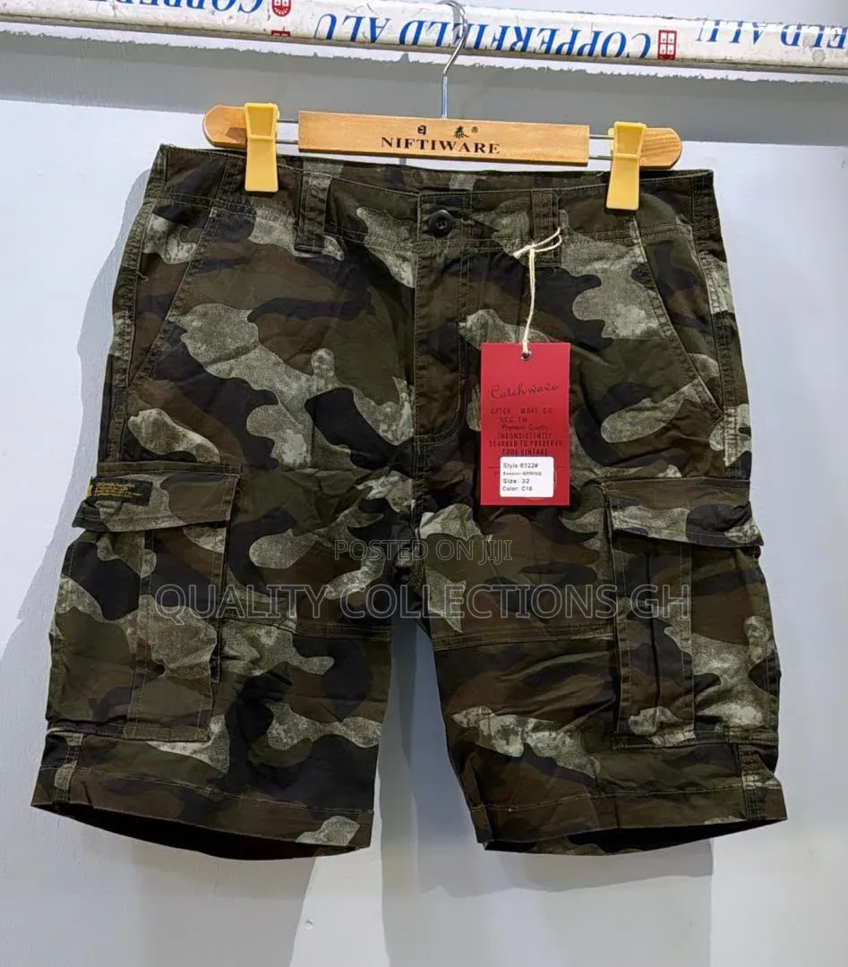Khaki Side Pockets Shorts