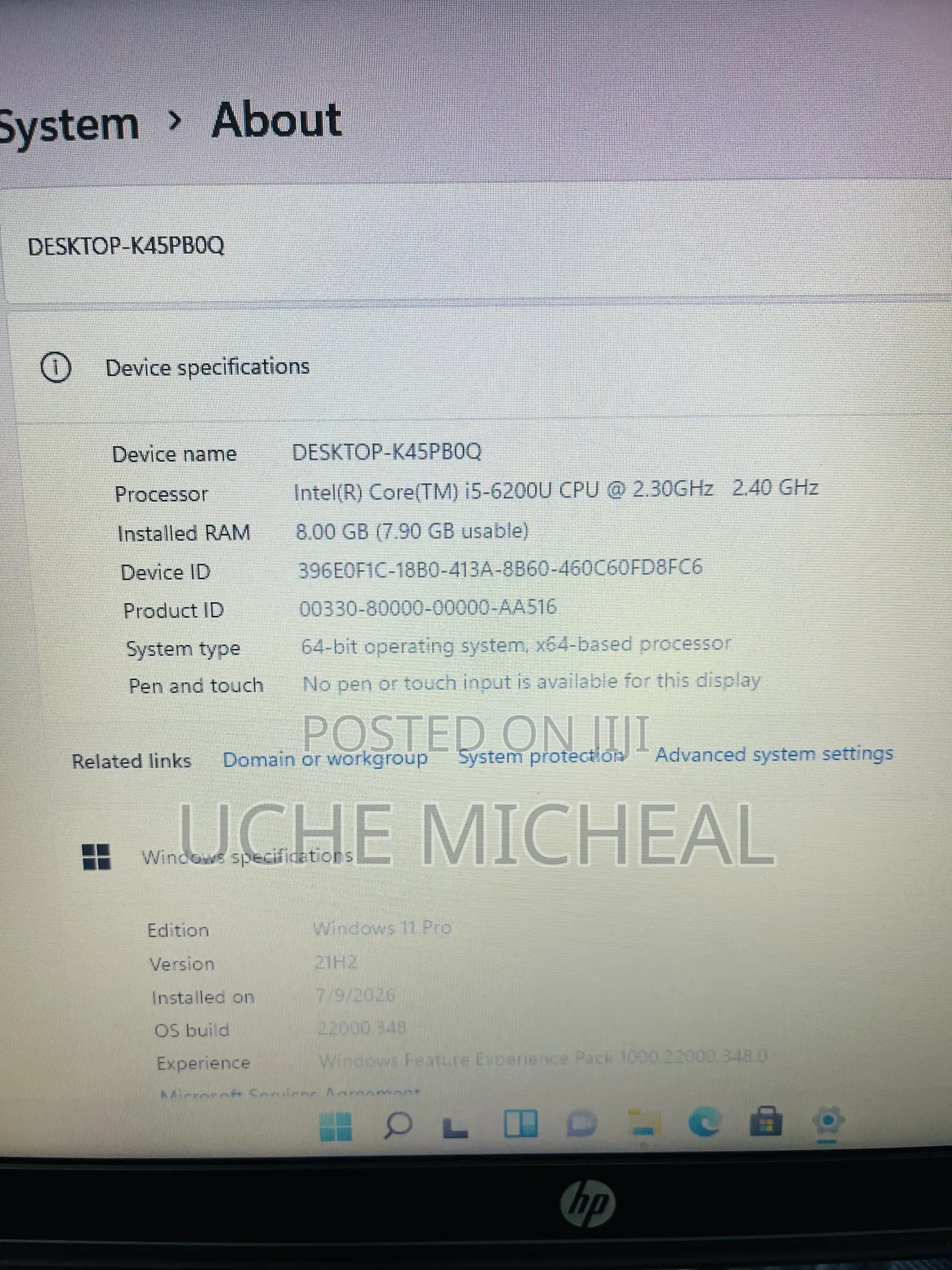 Laptop HP ProBook 450 G3 8GB Intel Core i5 HDD 500GB