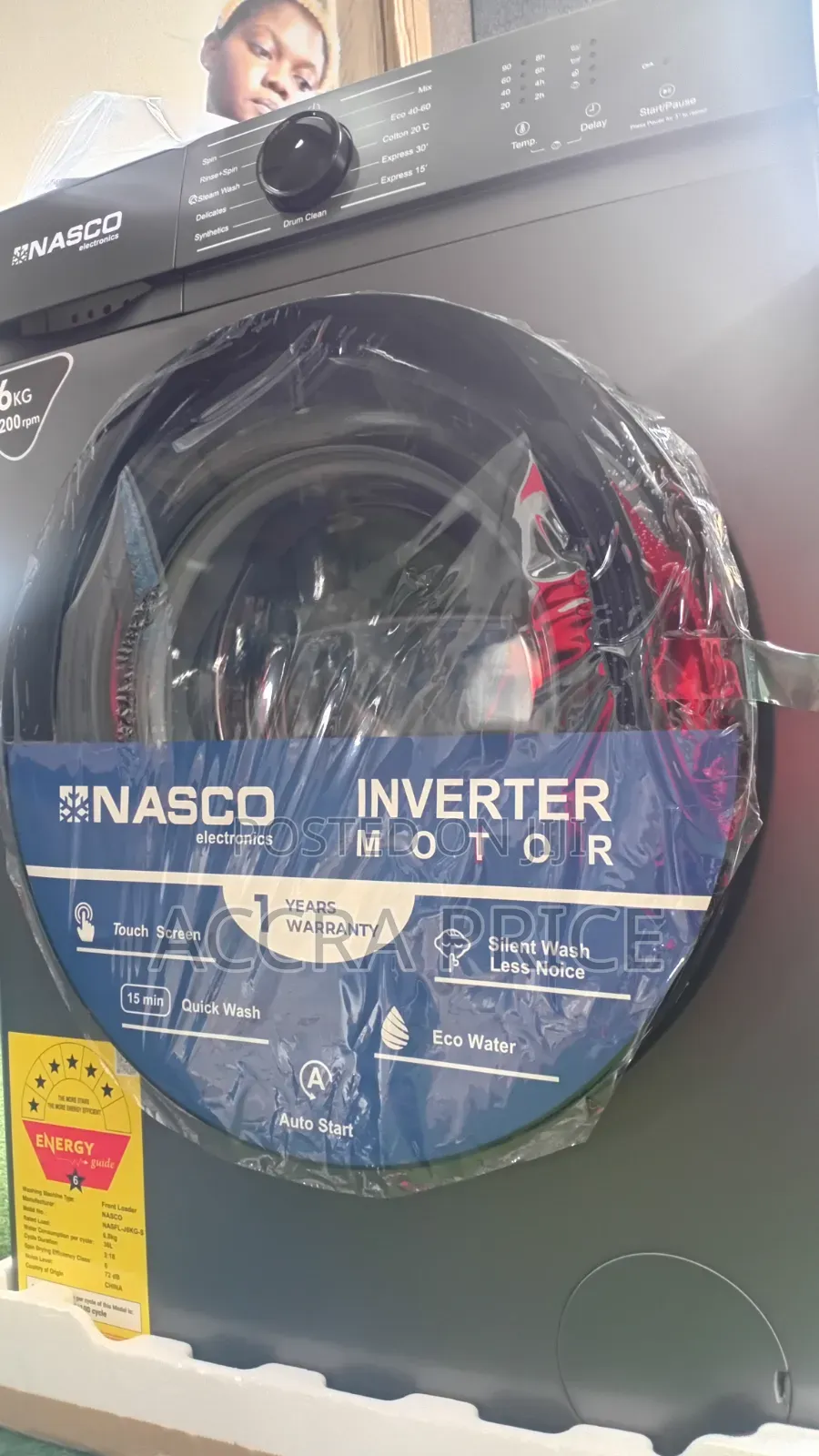 Nasco 6kg Silent Inverter Washing Machine 1200rpm