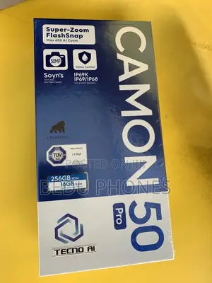 New Tecno Camon 50 Pro 256 GB Black