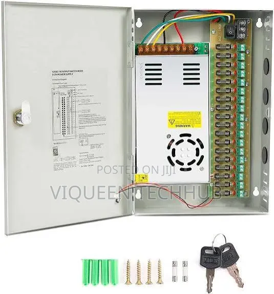 CCTV Power Supply 12v 30a + Case + Battery