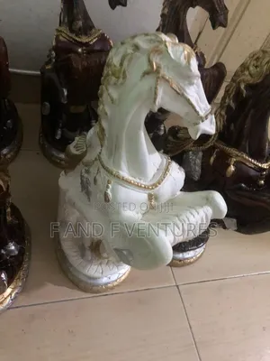 White and Gold Horse Statue