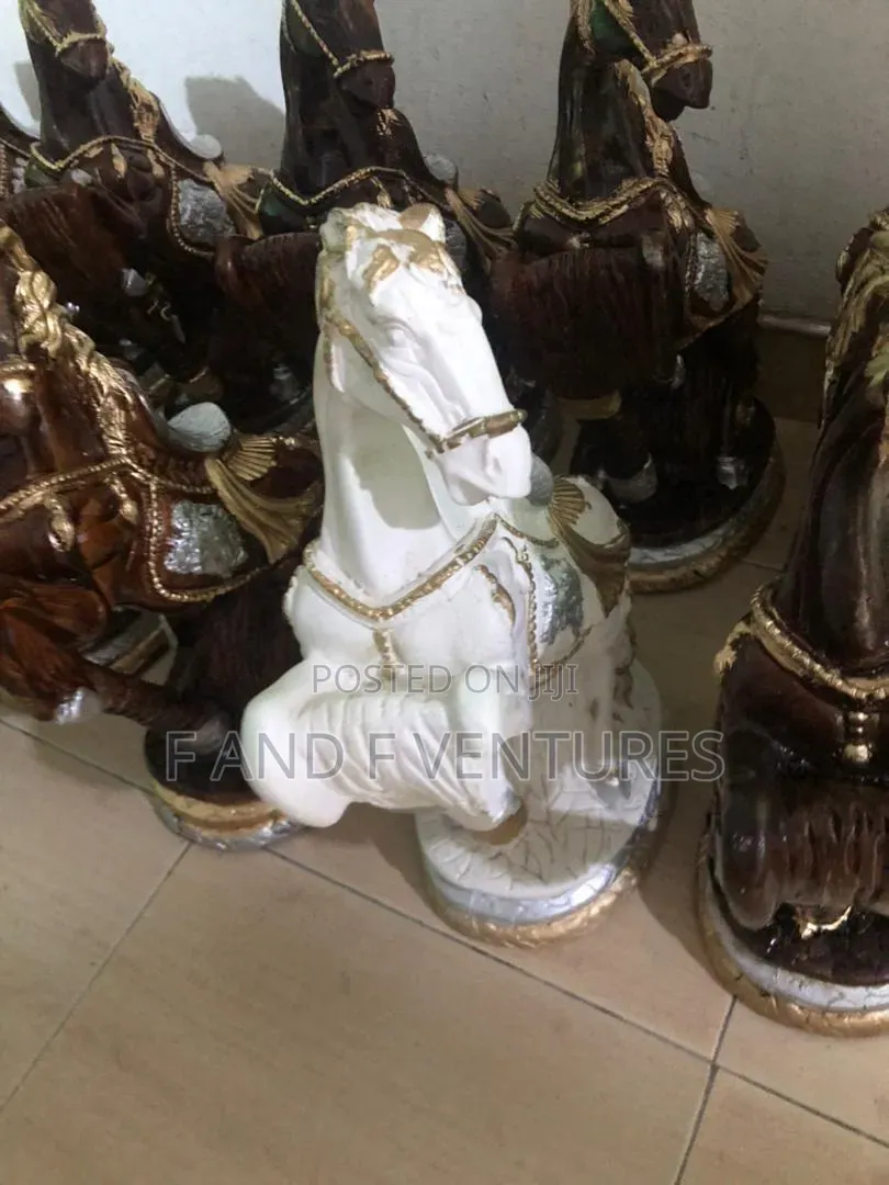 White and Gold Horse Statue