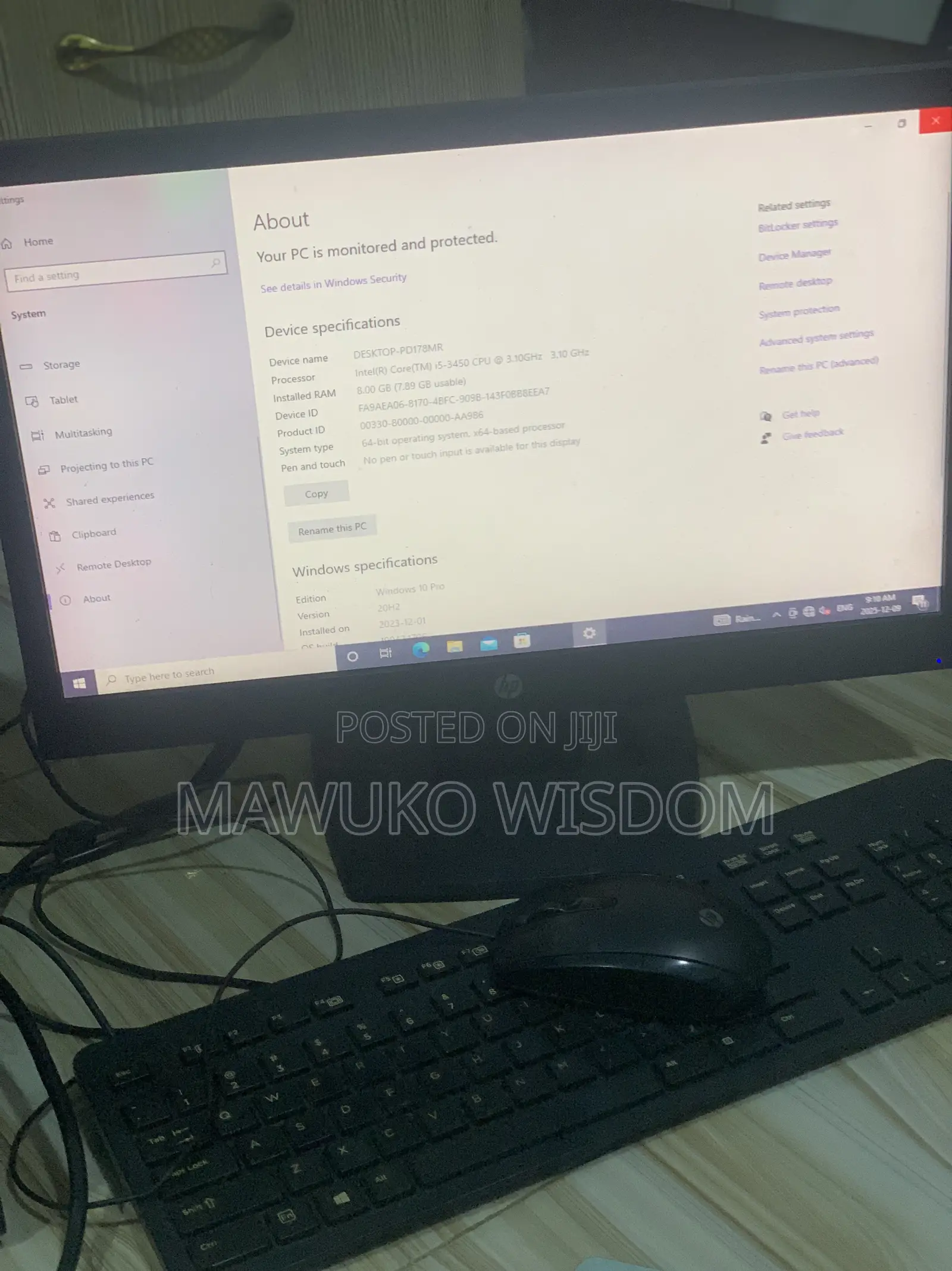 Desktop Computer HP 8GB Intel Core i5 HDD 500GB