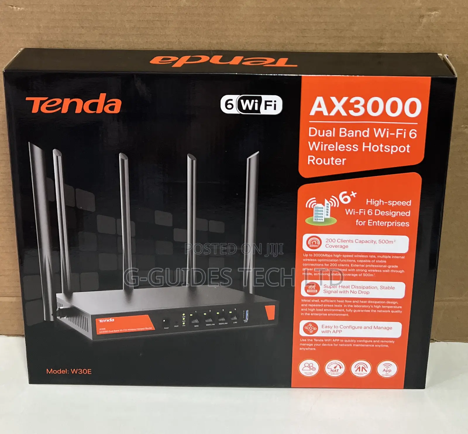 Tenda W30e Ax3000 Dual Band Wi-Fi 6 Wireless Hotspot Router